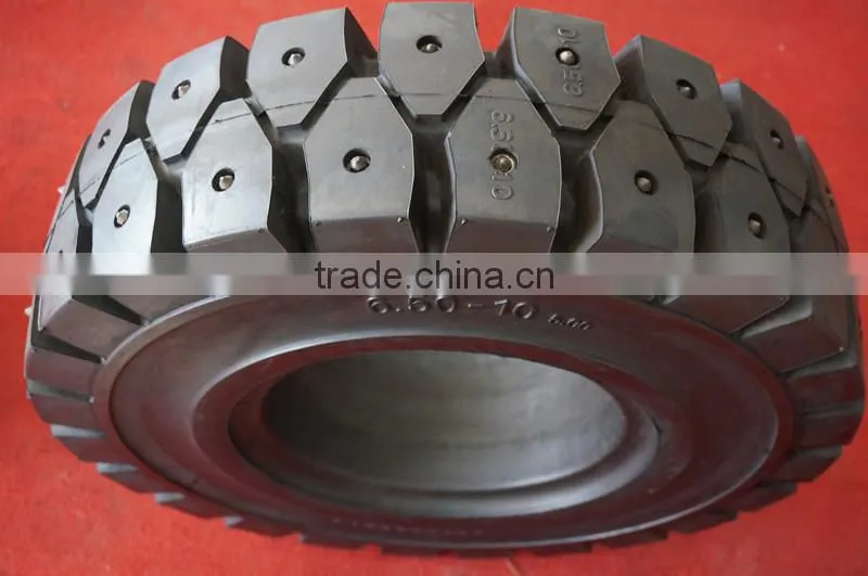 chinese high quality resilient polyurethane bobcat linde forklift solid tyre 16x6-8