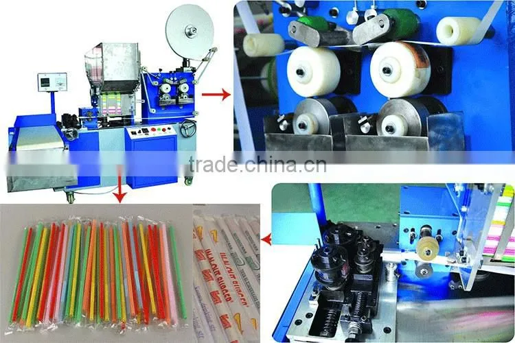High speed plastic spoon straw wrapping machine manufacturer