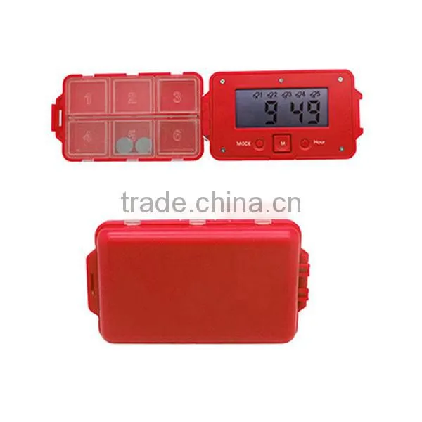 Portable 5 Group Pill Box with Alarm Timer