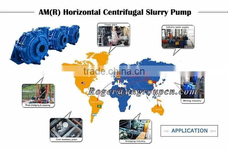 AM Horizontal Centrifugal Heavy Duty anti abrasive slurry pump