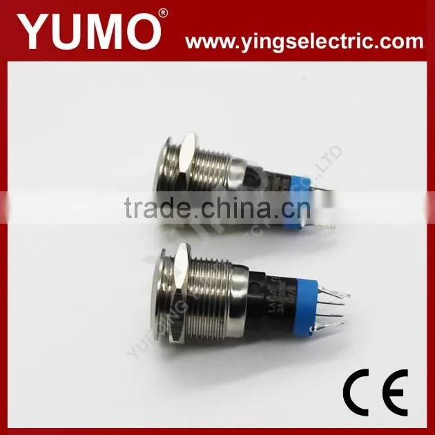LA16JSF-11E blue push button monetary with lamp stainless steel 6V DC