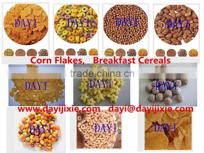 Stainless Steel Breakfast Cereal Corn Flakes Process Line extruded cereal production lines Jinan Dayi Extrusion Machinery