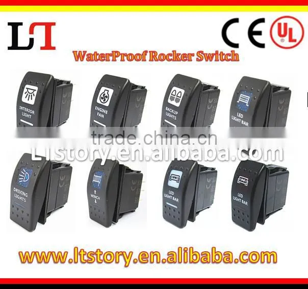 Power Rocker Switch waterproof led DPDT/SPST/ DPST/ STDP