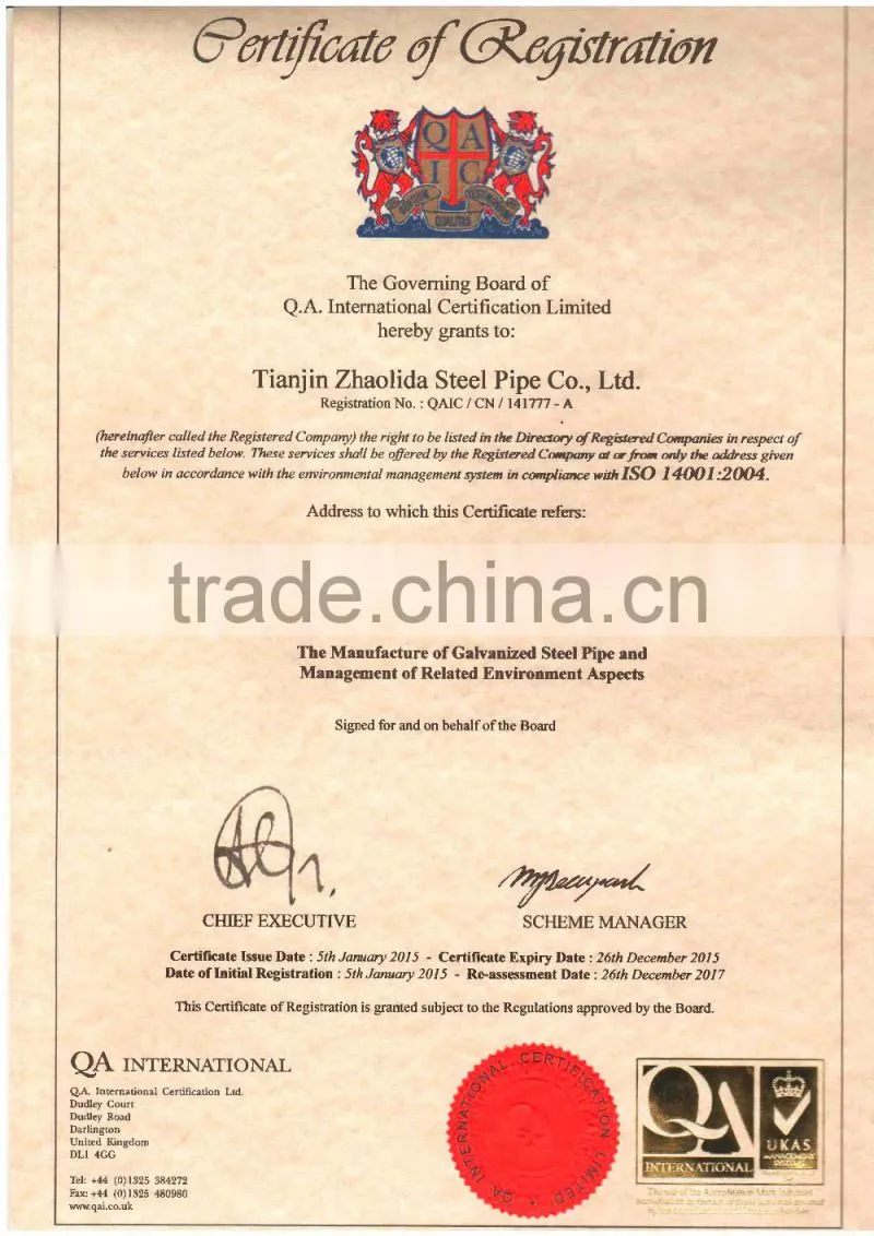spiral steel pipe made in tianjin, china mainland zhaolida steel pipe