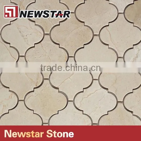 Grade First Quality Spanish Marble Crema Marfil Polished Lantern Shaped Mosaic Tiles