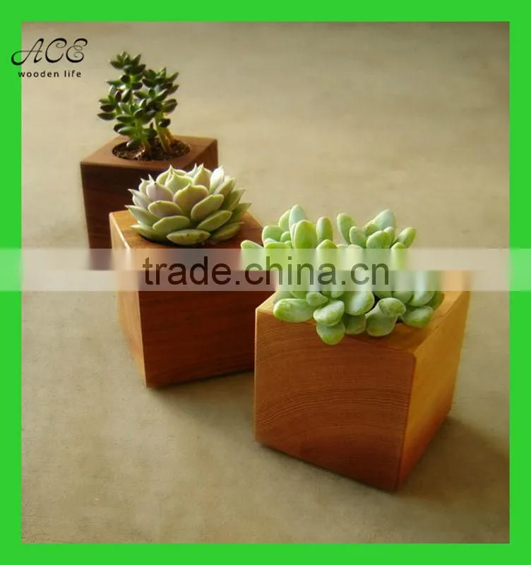 Small wooden plant pot Small wooden planter Succulent planter