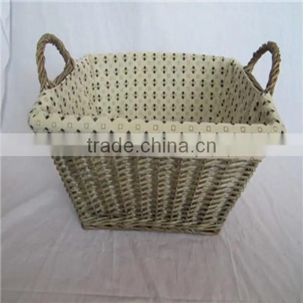 High quality storage basket with liner,wicker storage basket with liner wholesale