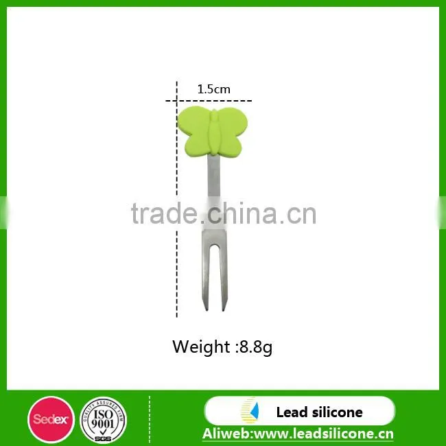 Free sample, hot selling Christmas silicone fruit fork