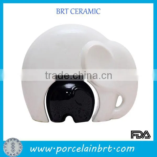 Fashion ceramic black and white elephant figurine wedding favor