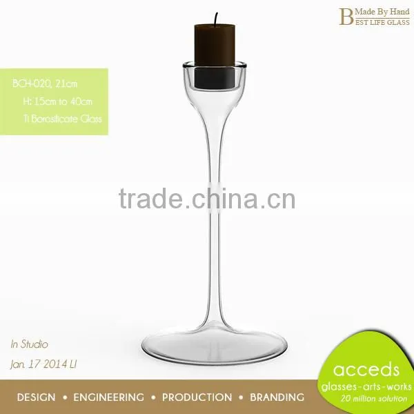 Hiqh End Borosilicate Glass Wedding Candle Holder