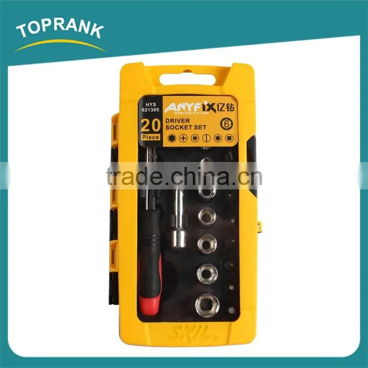 20pcs Driver socket set, adjustable socket set ratchet wrench