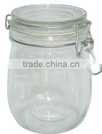 CK01 clear airtight clip top glass jar