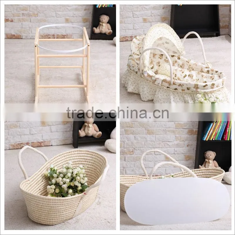 handmade wicker basket for baby sleeping with handles