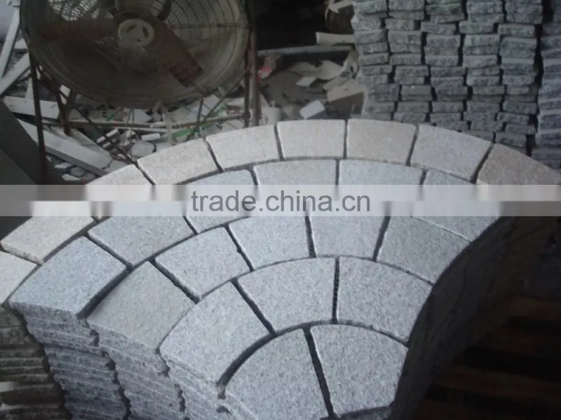 Fan Shape Granite Paving Stone Mixed Color Driveway Paving Stone