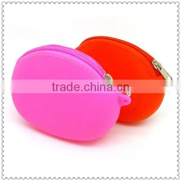 Popular colorful mini silicone coin bag with zipper
