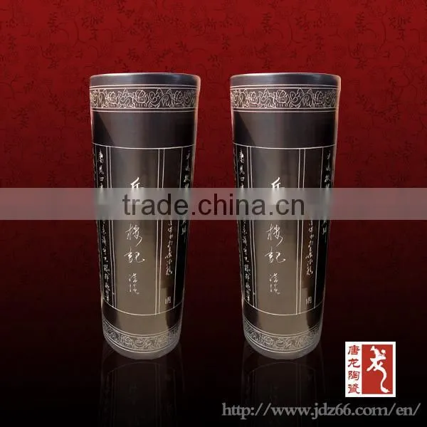 Tall black vases home decoration ceramic vase from Jingdezhen