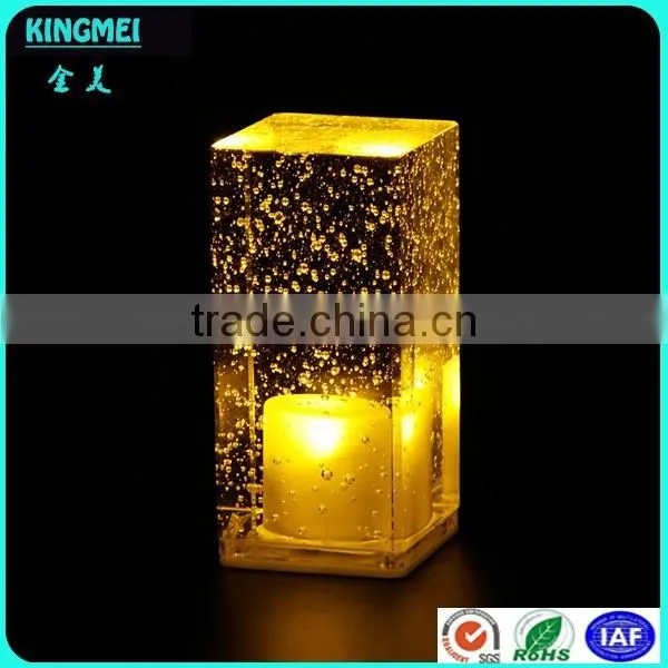 battery operated color changing led lights aluminium metal base crystal bubble led table lamp