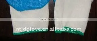 Nitril gloves 13G white nylon light blue nitirle coating gloves . safety gloves