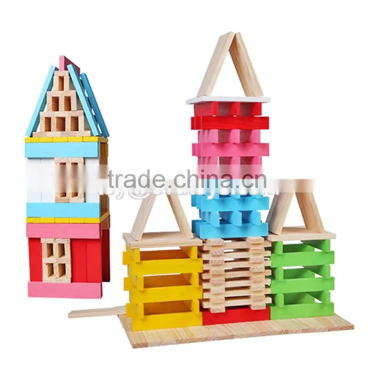 High quality educational kids building toys wooden play blocks W13A055