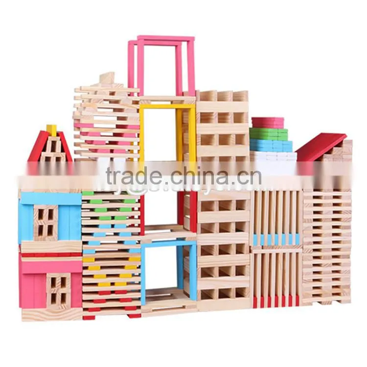 High quality educational kids building toys wooden play blocks W13A055