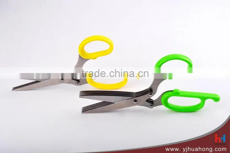 Stainless Steel shredder scissors,kitchen herb scissors with serrated 5 blades