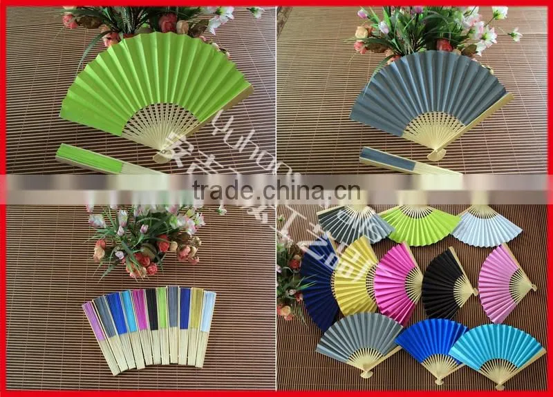 Cheap and colorful wedding paper fan wholesale