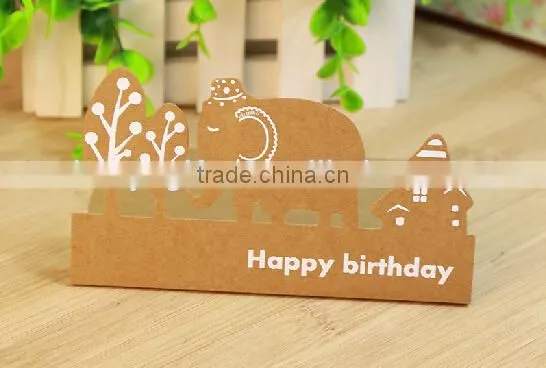 Kraft Paper Greeting Cards 4 Styles Creative Handmade Greeting Card Happy Birthday Invitation Cards