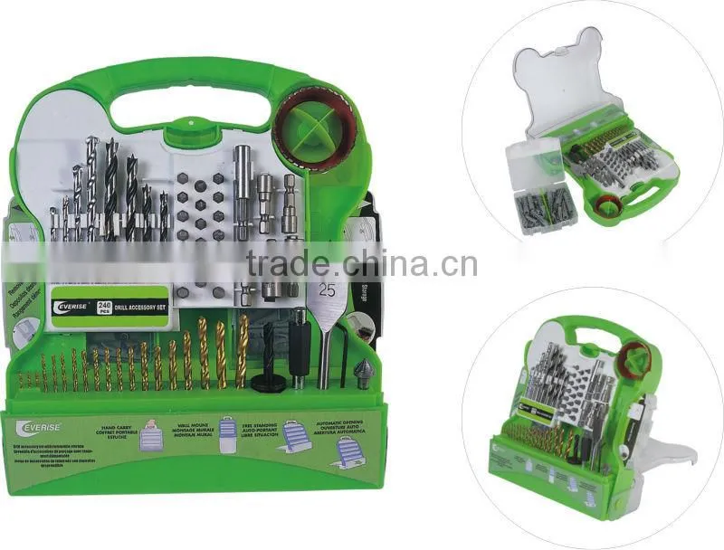 240pcs fantastic drilling tool set, center drill bit included
