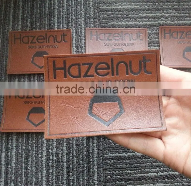 2017 fashion design high quality custom brown leather patch