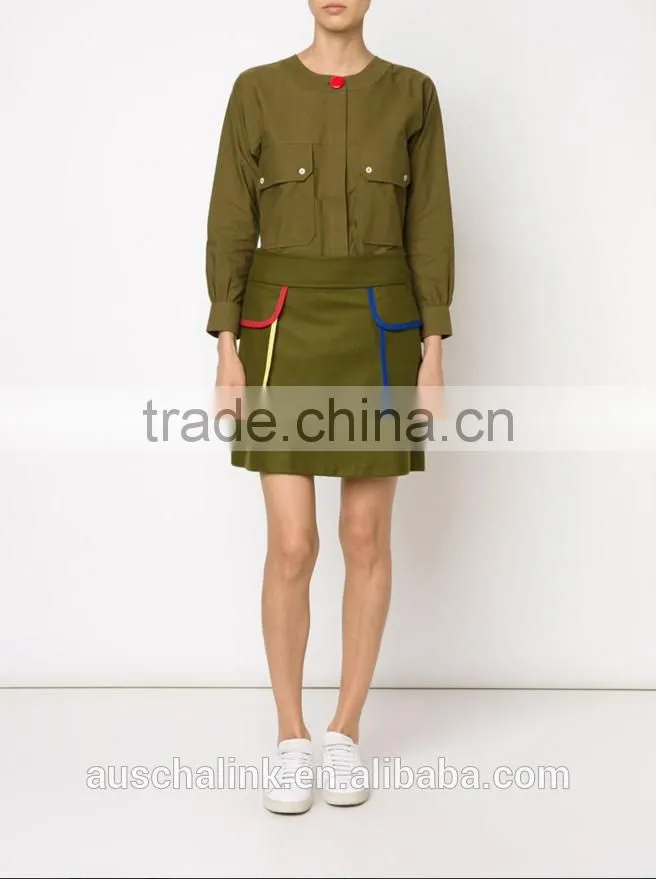 new arrival khaki patch pocket fancy casual shirt OEM service