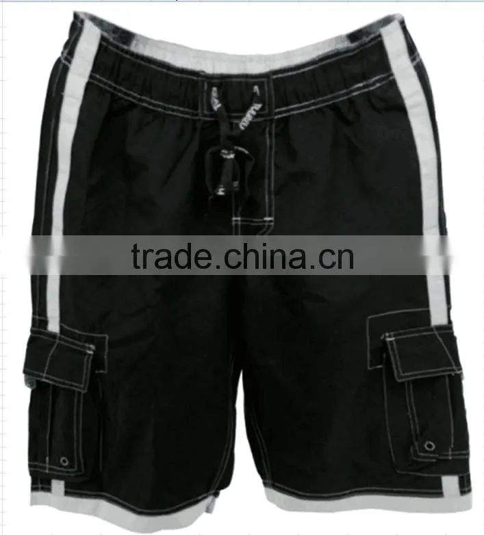 Three pocket simple men casual board shorts with rope