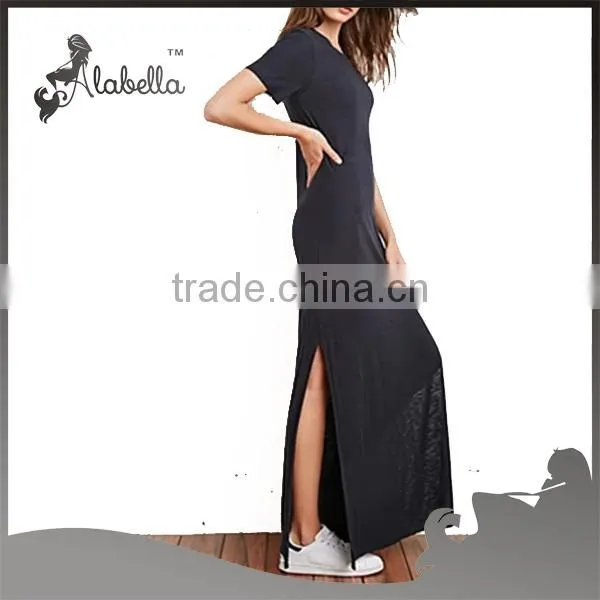Latest casual dress designs t shirts dress with fitness fabric