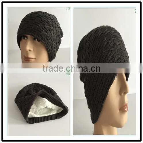 new winter warm soft double layer fashion knitted ladies hats cheap majored factory