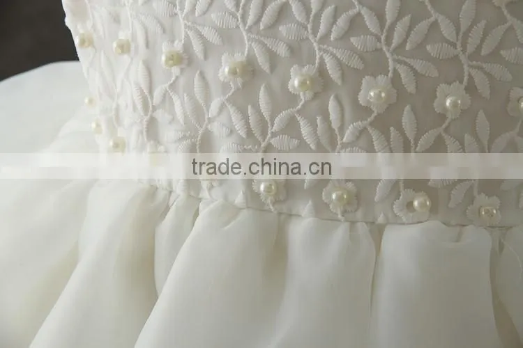 2017 New born baby clothes white first Communion dress Embroidery Flower baby cotton frocks designs 1 year baby girl dresses Hat