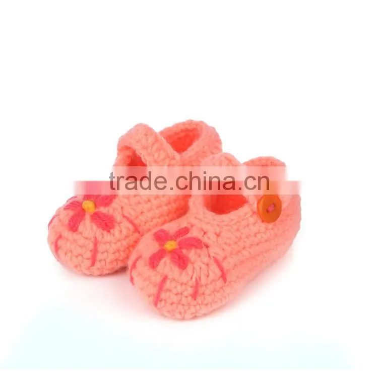 Beautiful Flower Baby Crochet Knitting Hand Made Boot Shoes