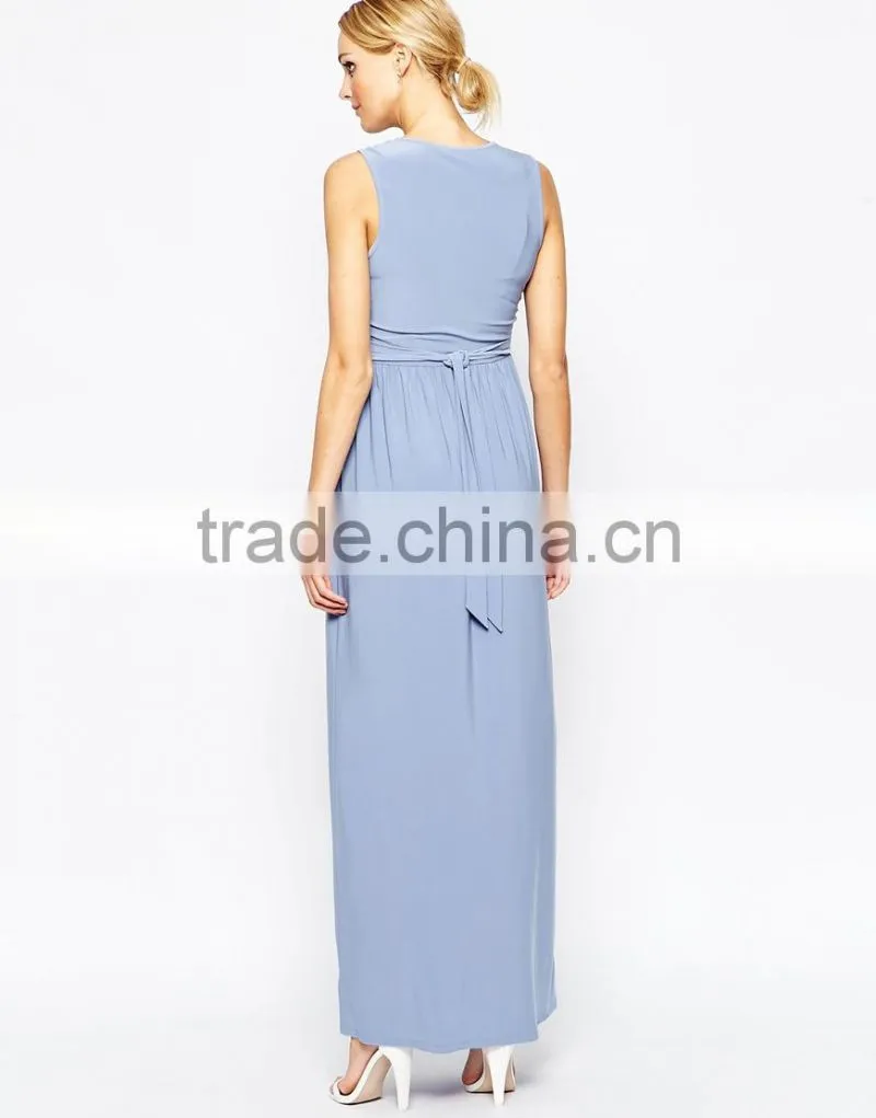 New arrival front keyhole design maxi dresses for all stages maternity dress 2016