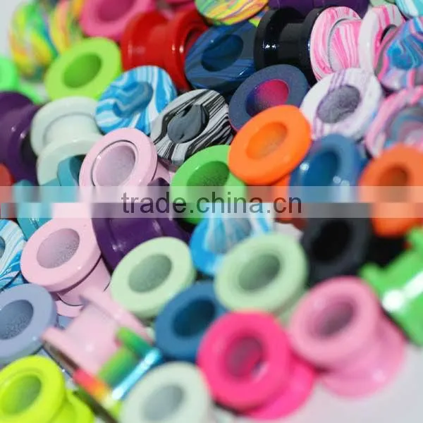 Neon Color Paint Body Jewelry Ear Gauges Flesh Tunnel