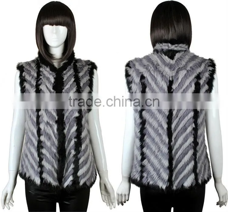China Factory Wholesale YR570 Wholesale and Retail China Supply Hand Knit Rabbit Fur Wear Vests