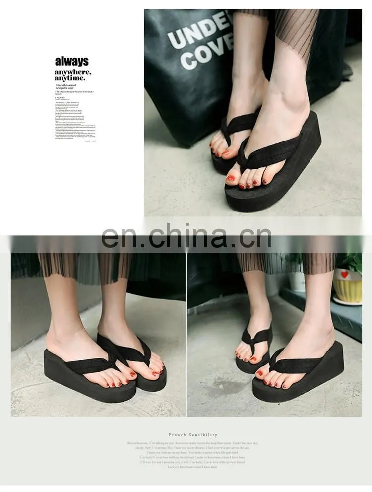 Wholesale high heel flip-flops slipper platform flip flops women beach sandals 2017