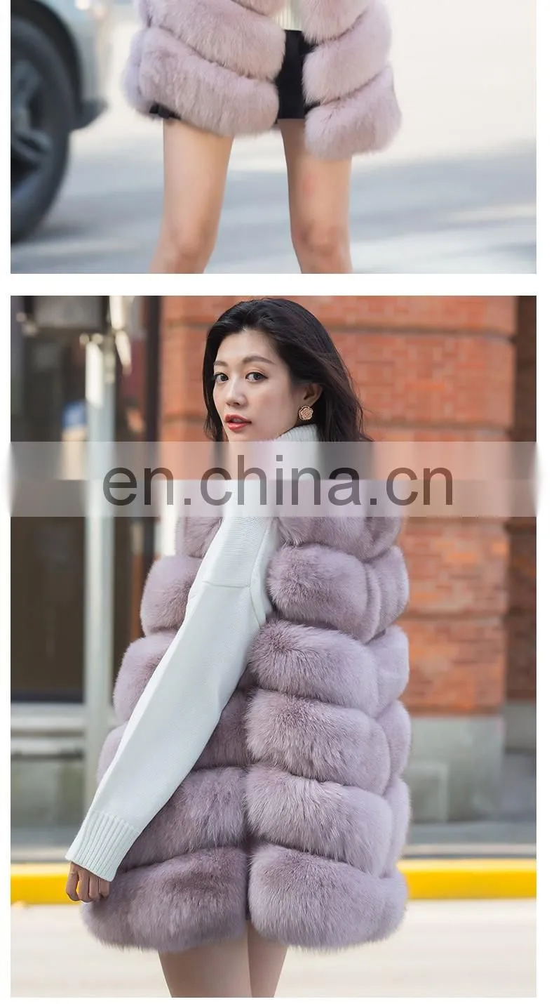 2016 Top Fashion Winter Warm Vest Wholesale Custom Real Fur Vest Fox Fur