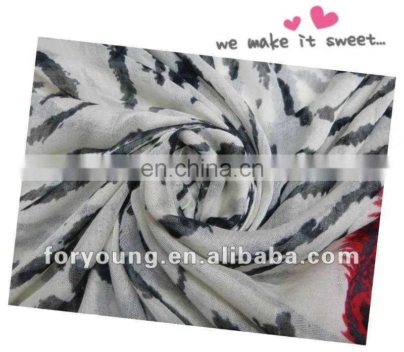 fashion zebra red leopard print scarf