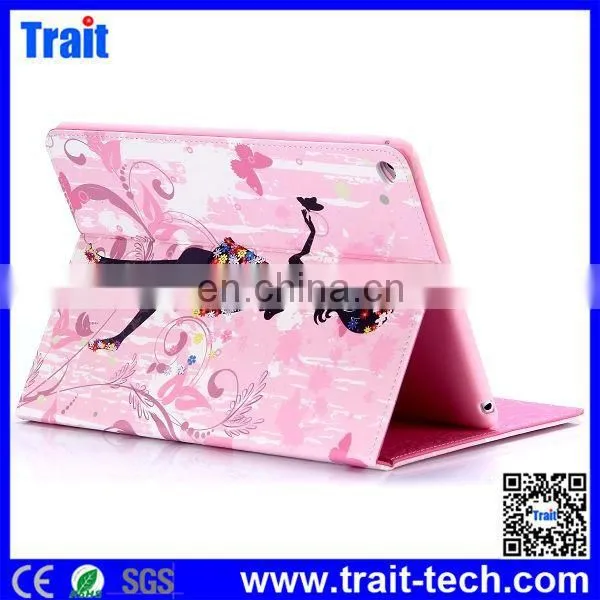 2015 New fashion Magnetic Buckle Cute Girl Diamond Studded Leather Case for iPad Air2