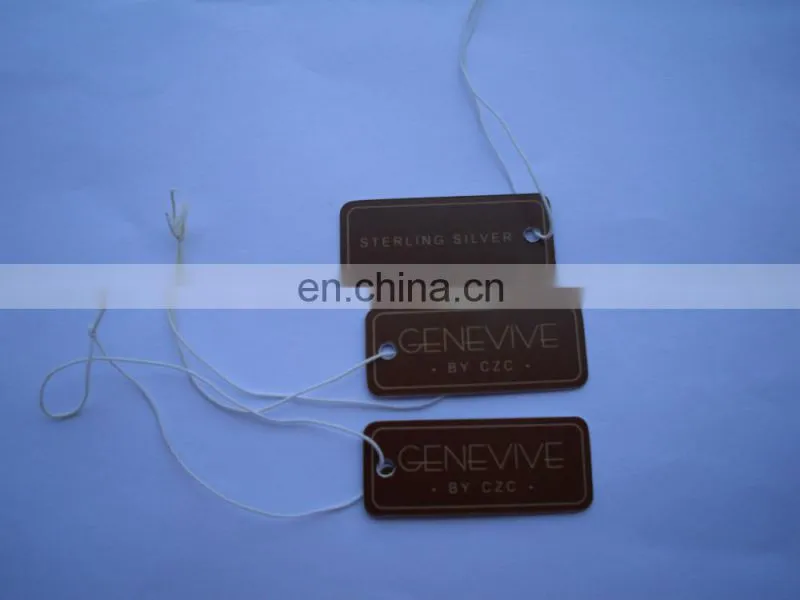 Paper tags with elastic string for clothing
