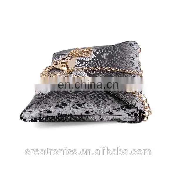 CR High reputation supplier snake skin envelope pattern customized top quality leather bags wholesale in egypt