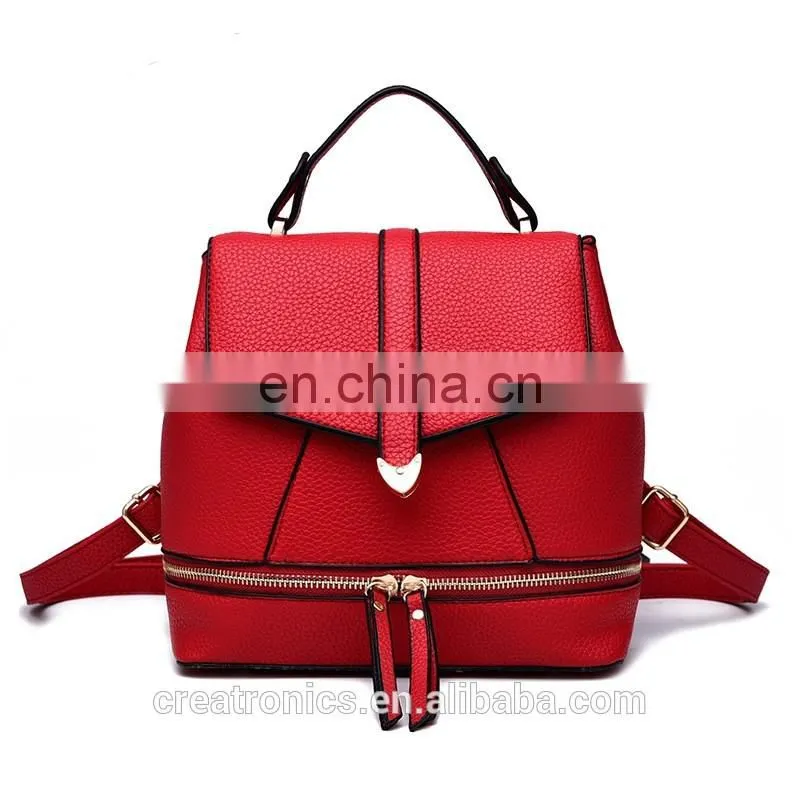 CR 80% customer repeat order new product sales well cheap rucksack for young girls pink color womens leather purse backpack