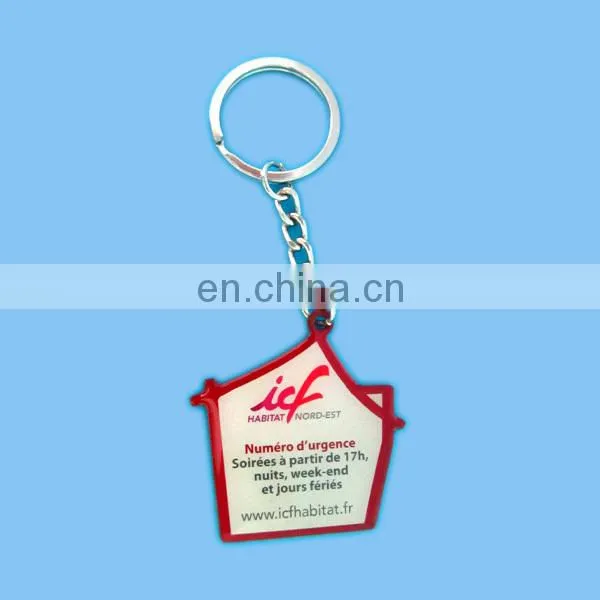 Fine workmanship print logo zinc alloy keychains manufactuar