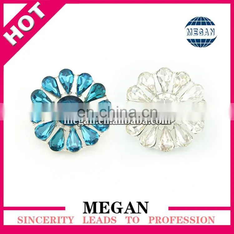 hot sale luxury diamond flower rhinestone crystal buttons for garment decoration