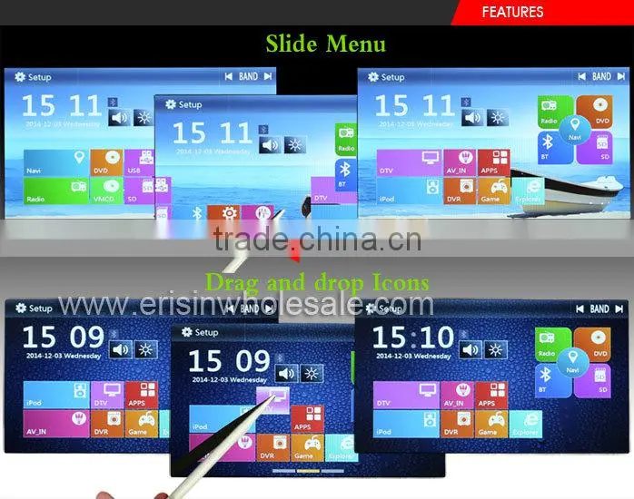 ES7051M 7" 2 Din Car DVD Player with 3G GPS Radio VMCD Win8 UI