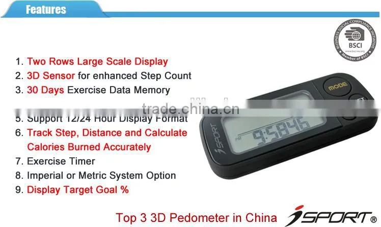 Digital 3d Step Counter and Calorie Burn Counter Pedometer
