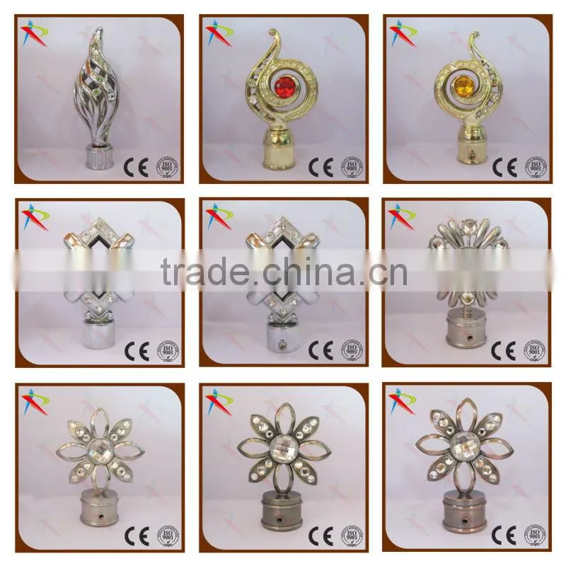 Curtain pole ends sliced ball finials